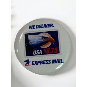 Promotional USPS Express Mail Pin Pinback Button 3 Inch Postal Service